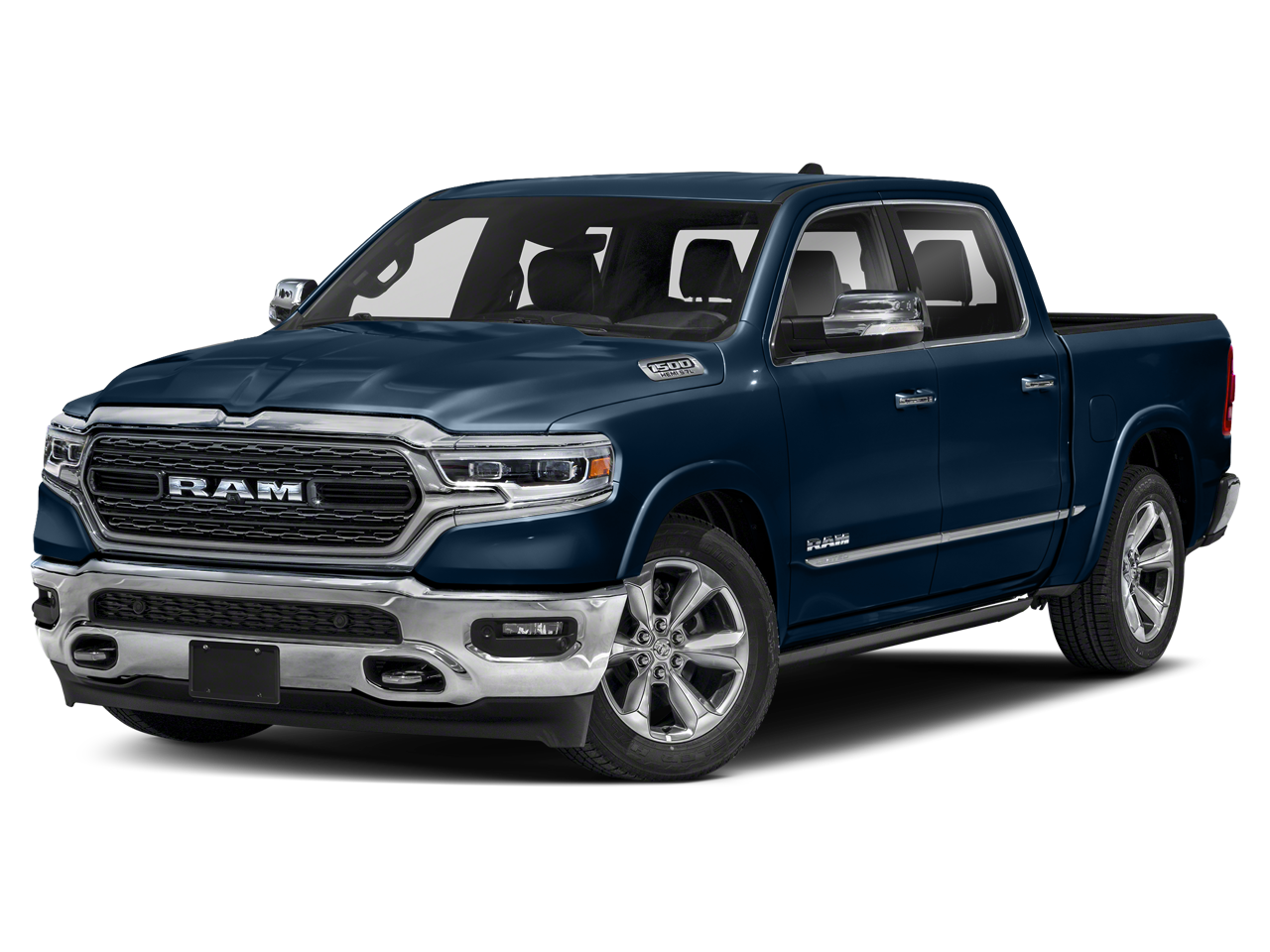 2019 RAM 1500 Limited in Patriot Blue Pearlcoat — front three-quarter view