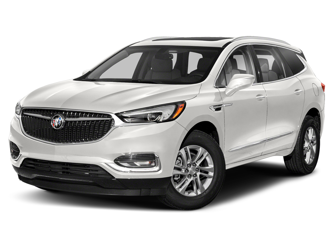 2020 Buick Enclave Essence in Summit White — front three-quarter view