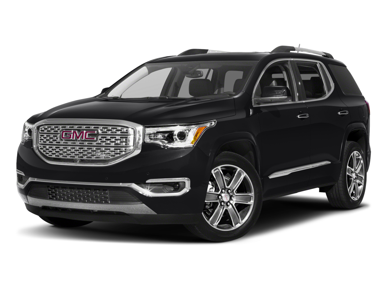 2018 GMC Acadia Denali in Crimson Red Tintcoat — front three-quarter view