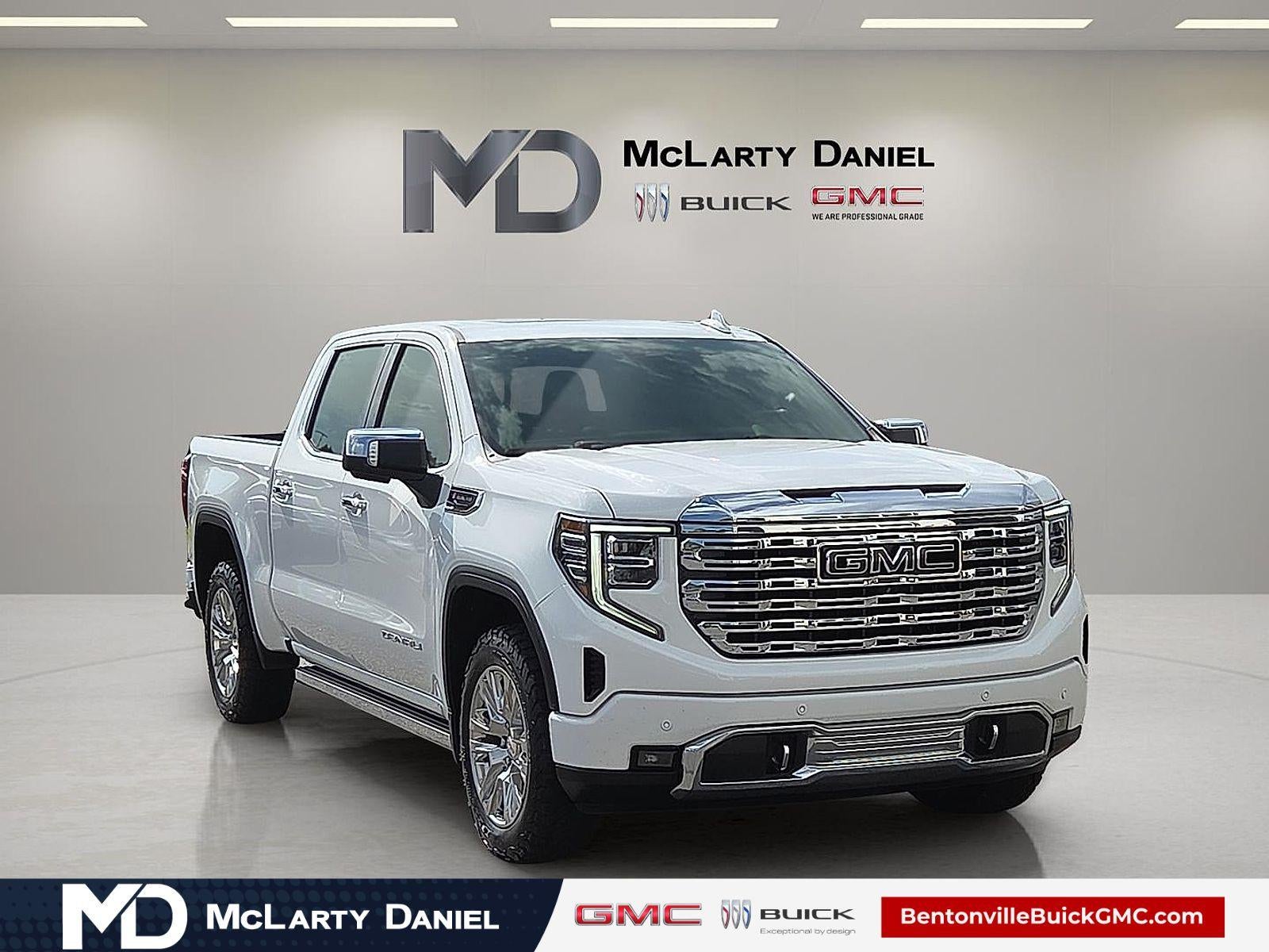 2023 GMC Sierra 1500 Denali in Summit White — front three-quarter view