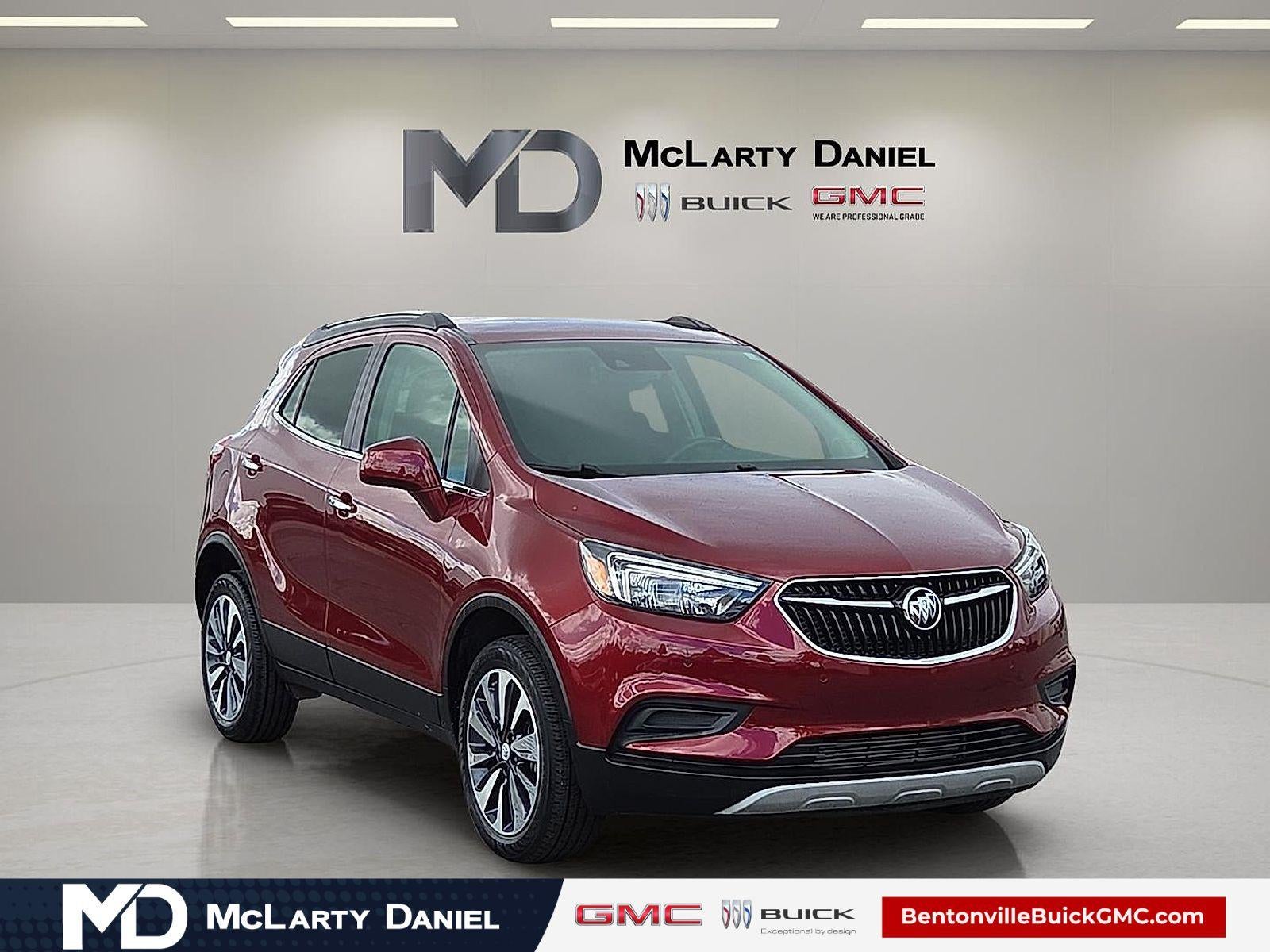2022 Buick Encore Preferred in Cinnabar Metallic — front three-quarter view