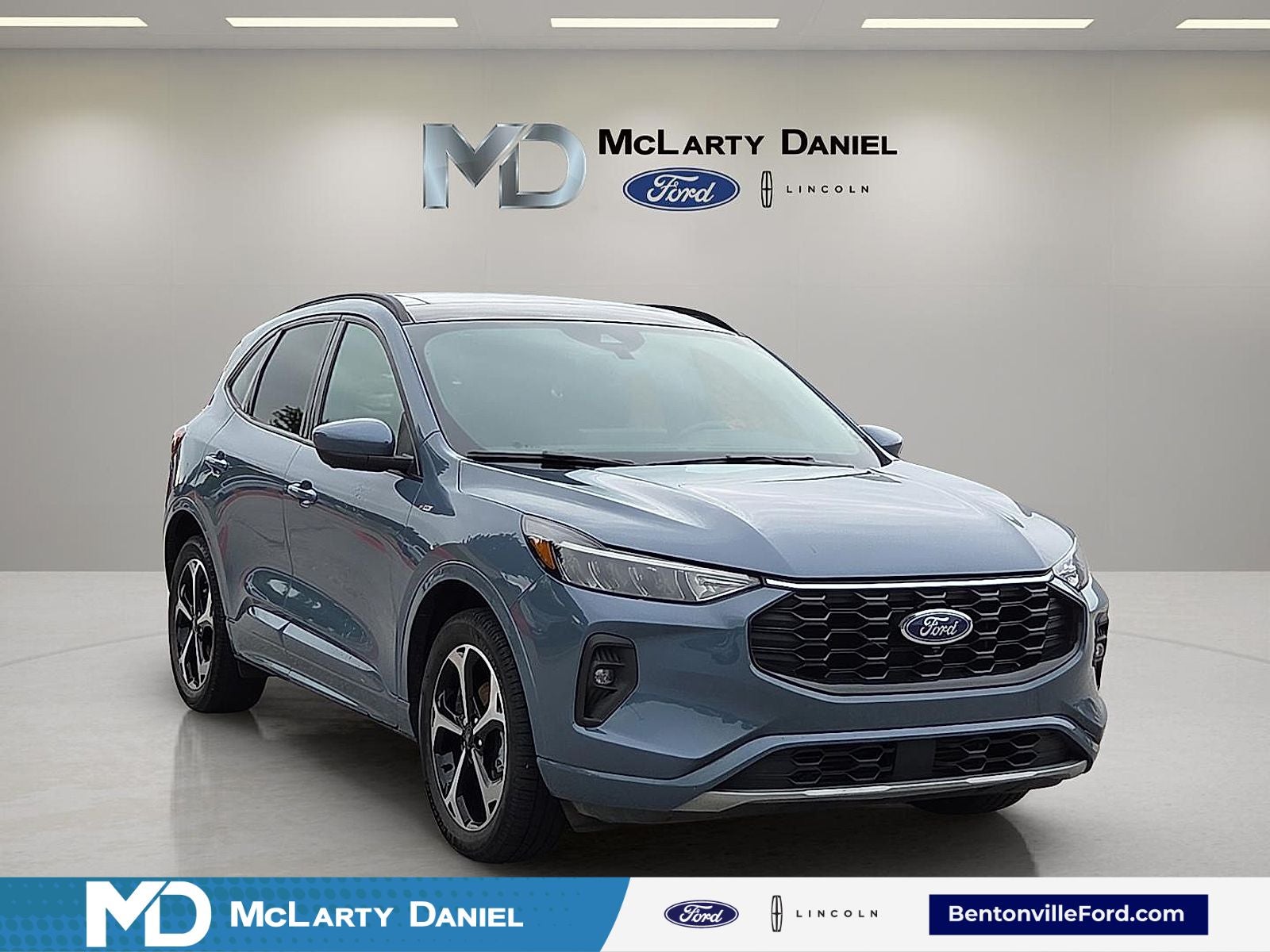 2023 Ford Escape ST-Line Select in Vapor Blue — front three-quarter view