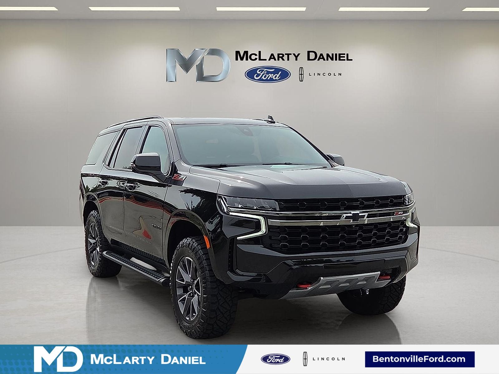 2021 Chevrolet Tahoe Z71 in Black — front three-quarter view