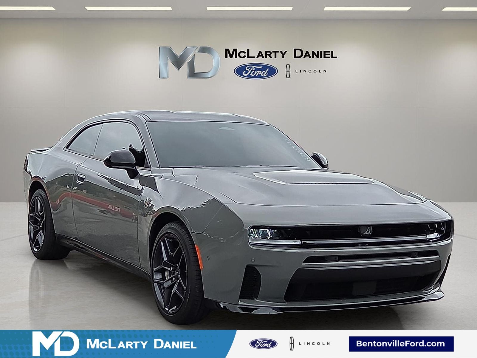 2026 Dodge Charger Scat Pack in Destroyer Gray — front three-quarter view