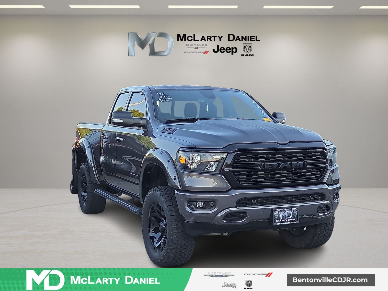 2022 RAM 1500 Big Horn/Lone Star Rocky Ridge in Granite Crystal Metallic Clearcoat — front three-quarter view
