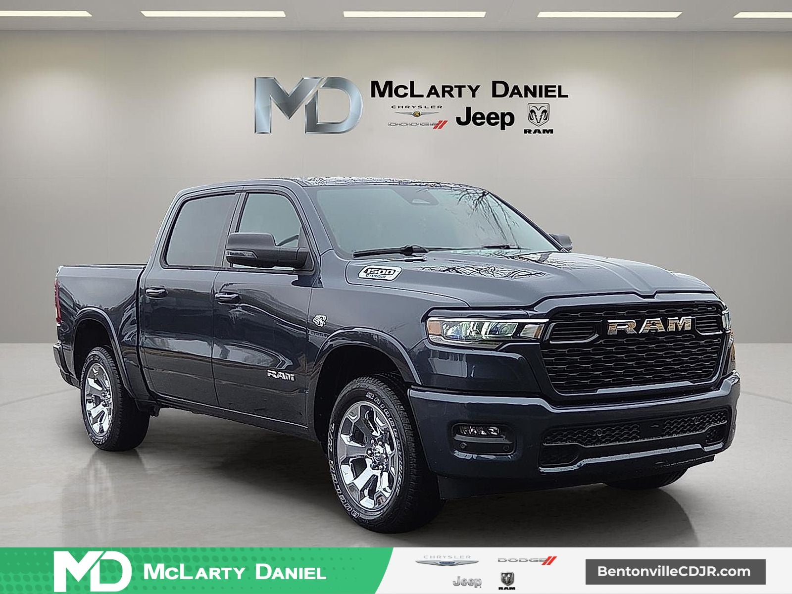 2026 RAM Ram 1500 RAM 1500 BIG HORN CREW CAB 4X4 5'7' BOX in Forged Blue Metallic Exterior Paint — front three-quarter view