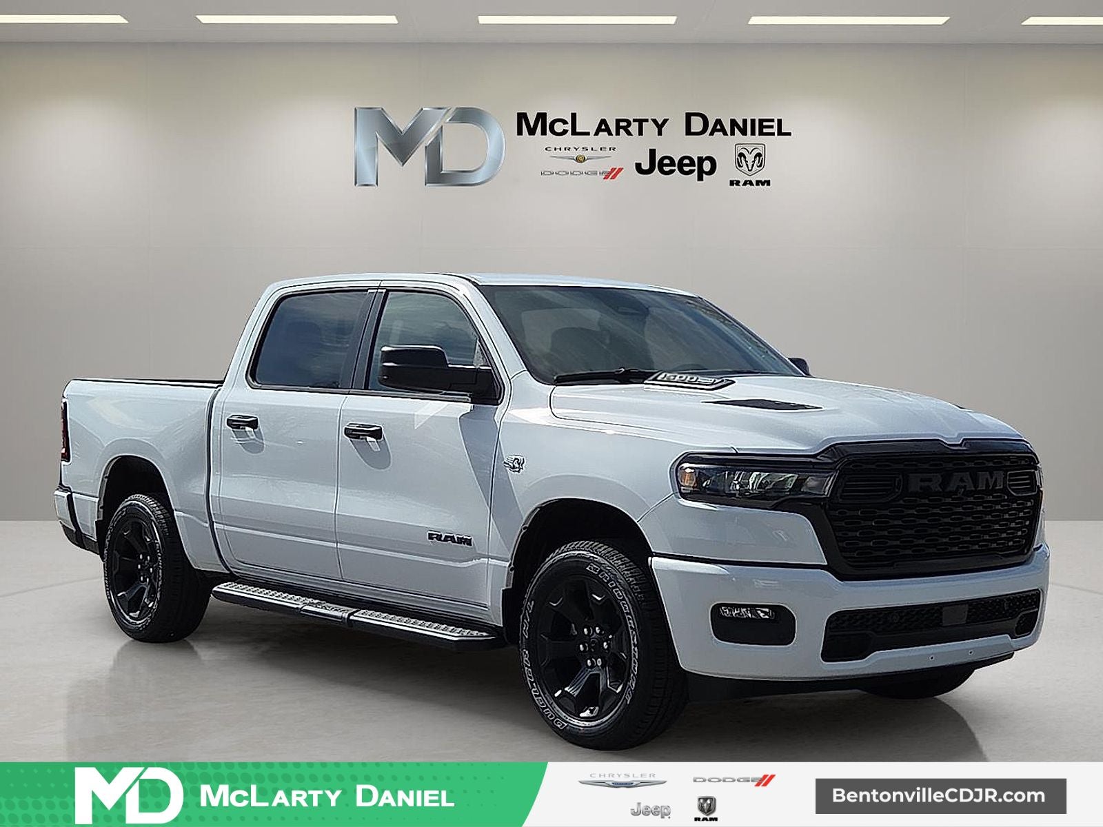 2026 RAM Ram 1500 RAM 1500 EXPRESS CREW CAB 4X4 5'7' BOX in Bright White Clear-Coat Exterior Paint — front three-quarter view