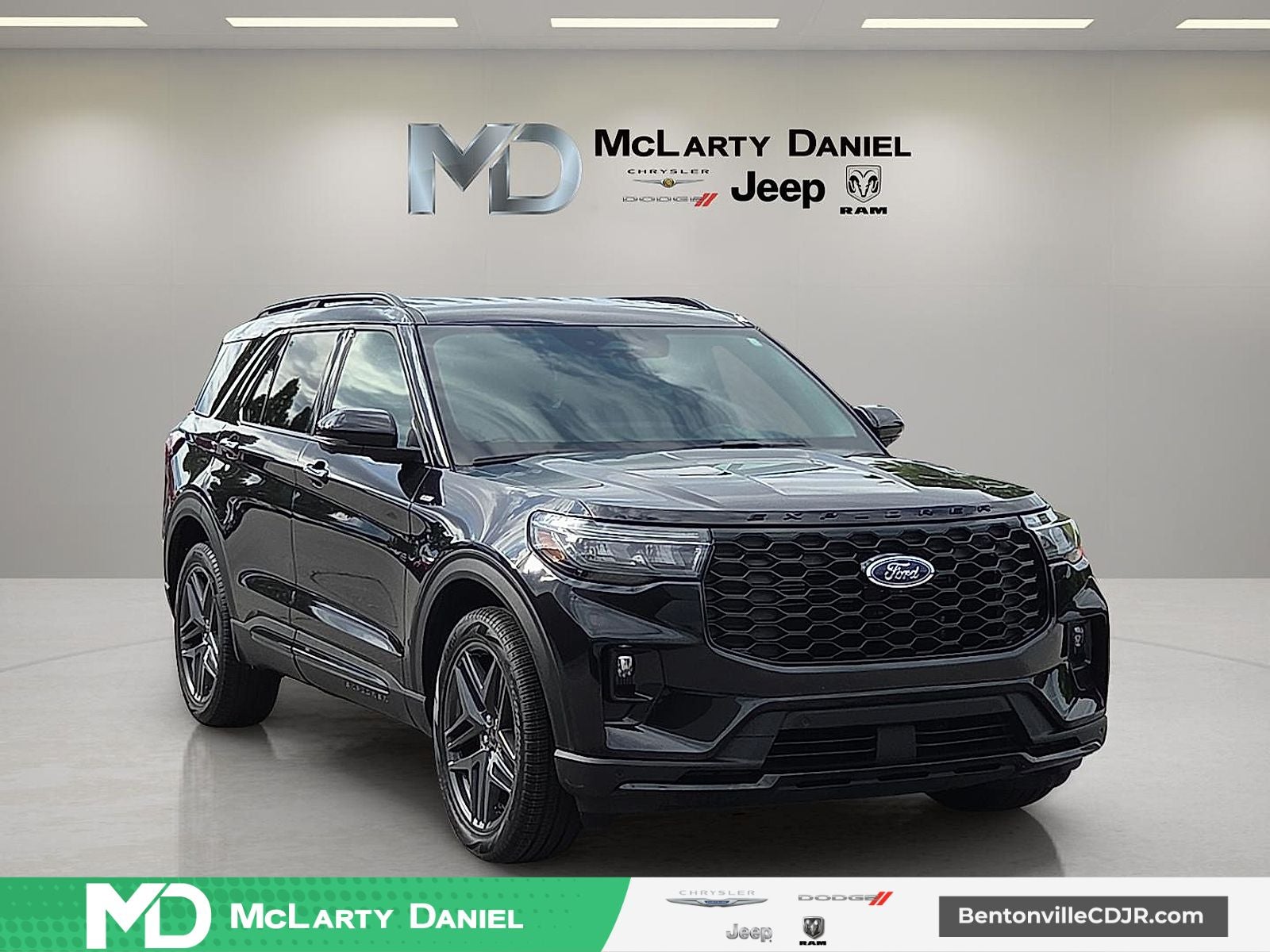 2025 Ford Explorer ST-Line in Black Metallic — front three-quarter view