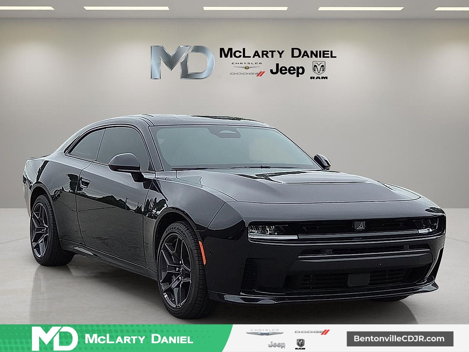 2026 Dodge Charger CHARGER SCAT PACK 2-DOOR AWD in Diamond Black Crystal Pearlcoat — front three-quarter view