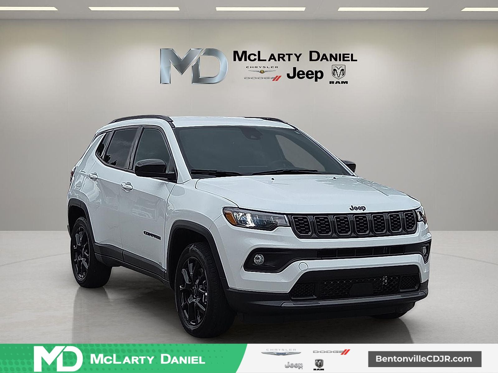2026 Jeep Compass COMPASS LATITUDE ALTITUDE 4X4 in Bright White Clear-Coat Exterior Paint — front three-quarter view
