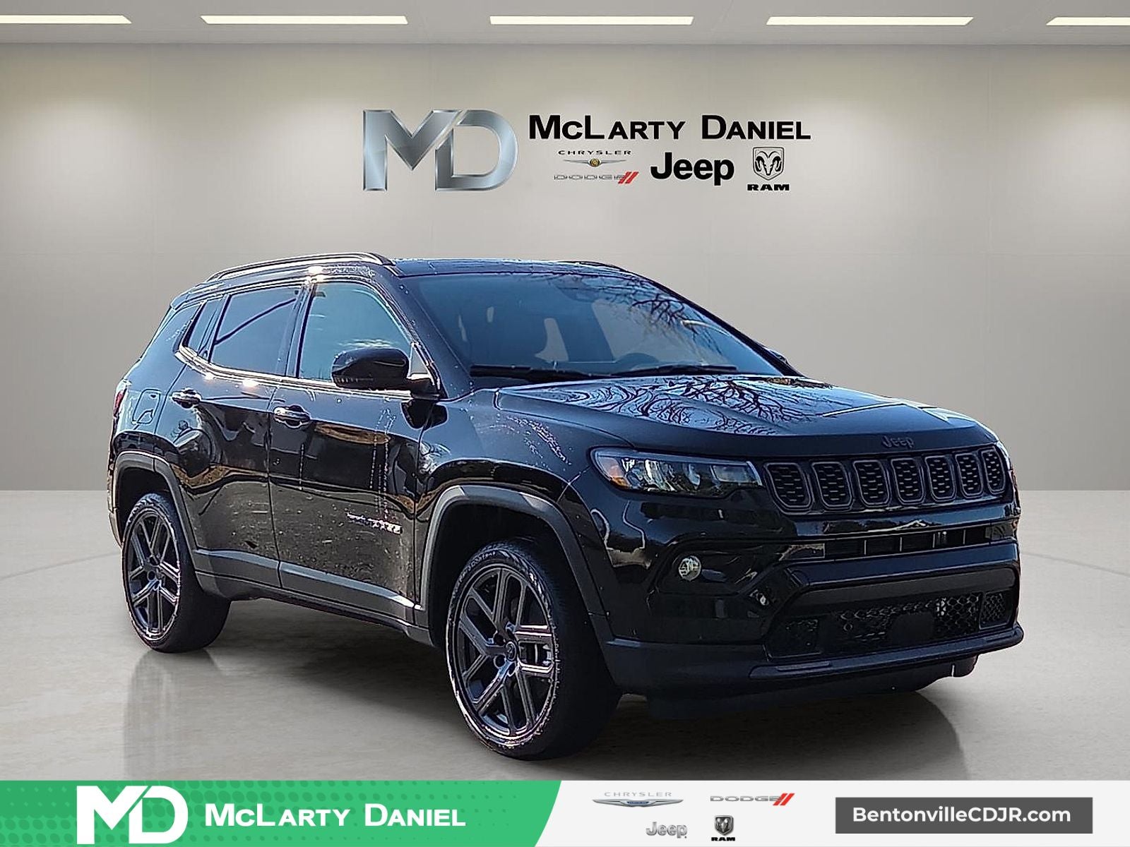 2026 Jeep Compass COMPASS LIMITED ALTITUDE 4X4 in Diamond Black Crystal Pearl-Coat Exterior Paint — front three-quarter view