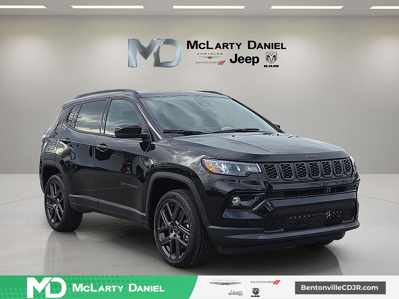 2026 Jeep Compass COMPASS LIMITED ALTITUDE 4X4 in Diamond Black Crystal Pearl-Coat Exterior Paint — front three-quarter view