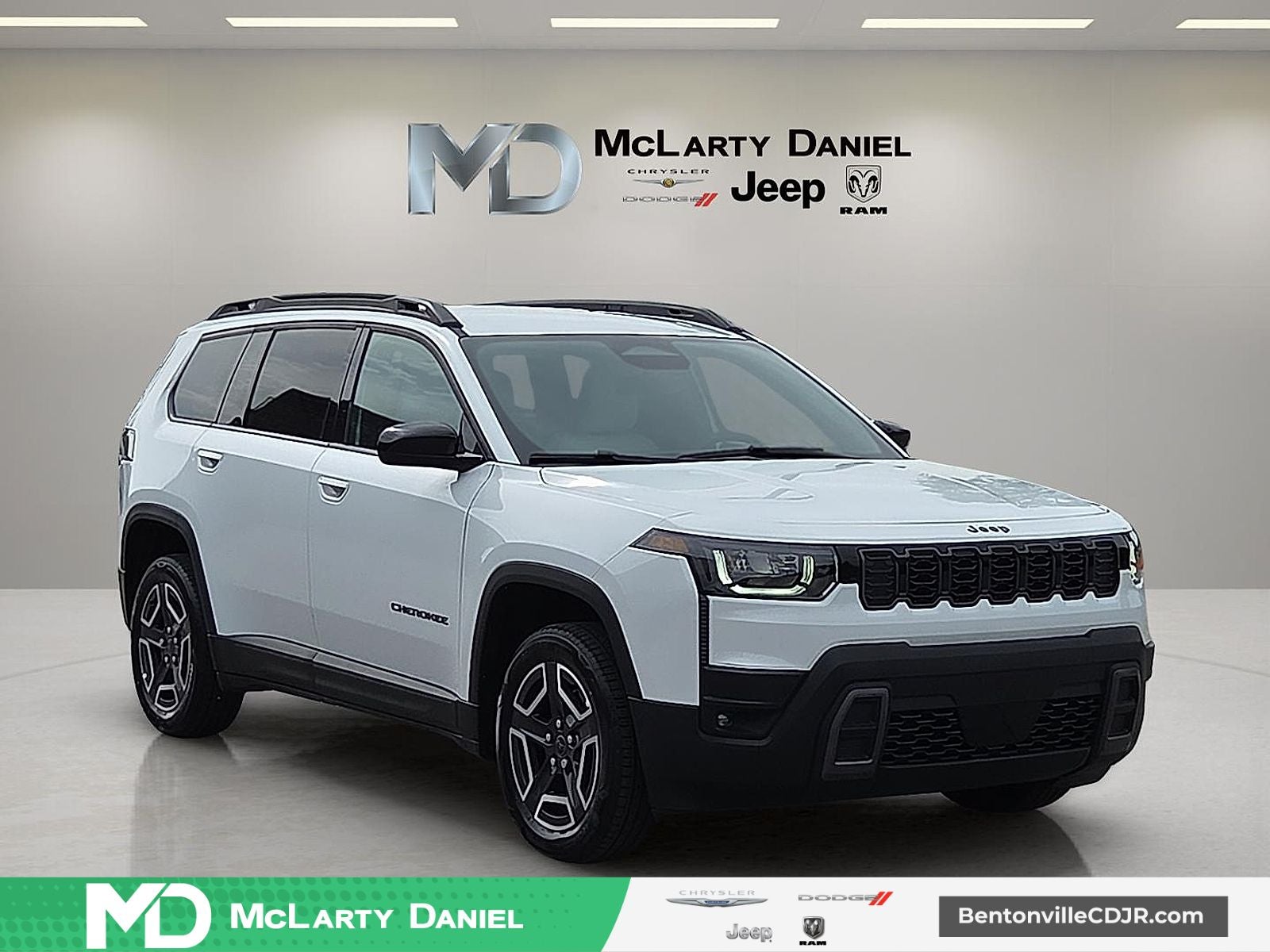 2026 Jeep Cherokee CHEROKEE LAREDO 4X4 in Bright White Clear-Coat Exterior Paint — front three-quarter view