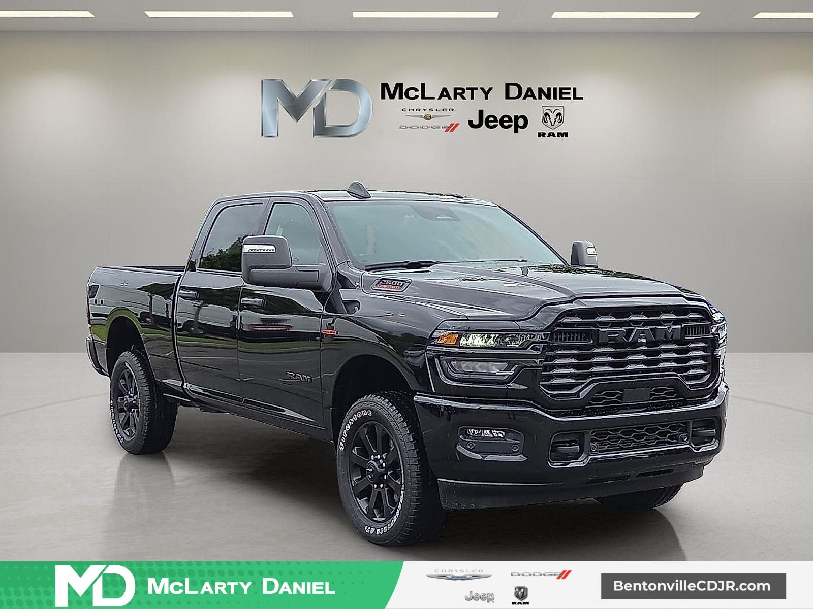 2026 RAM Ram 2500 RAM 2500 BIG HORN CREW CAB 4X4 6'4' BOX in Diamond Black Crystal Pearl-Coat Exterior Paint — front three-quarter view