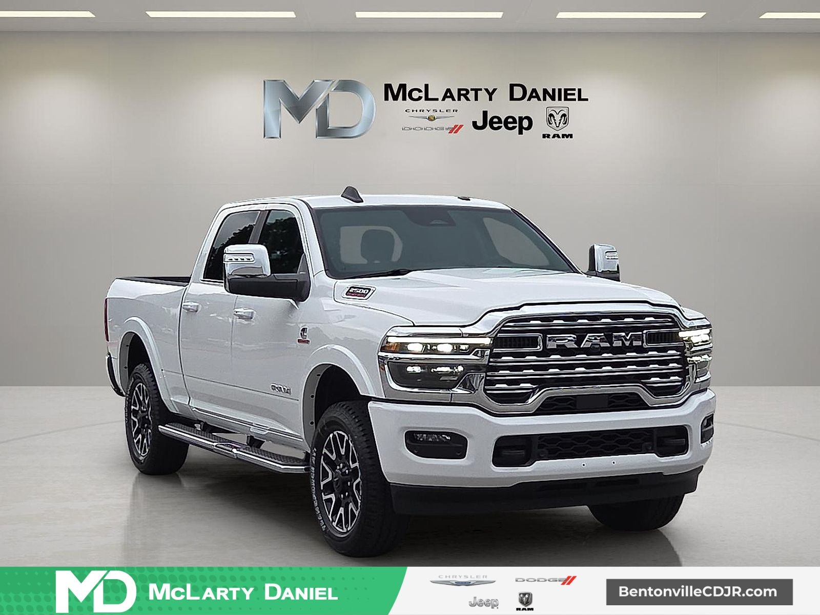 2026 RAM Ram 2500 RAM 2500 LIMITED LONGHORN CREW CAB 4X4 6'4' BOX in Bright White Clear-Coat Exterior Paint — front three-quarter view