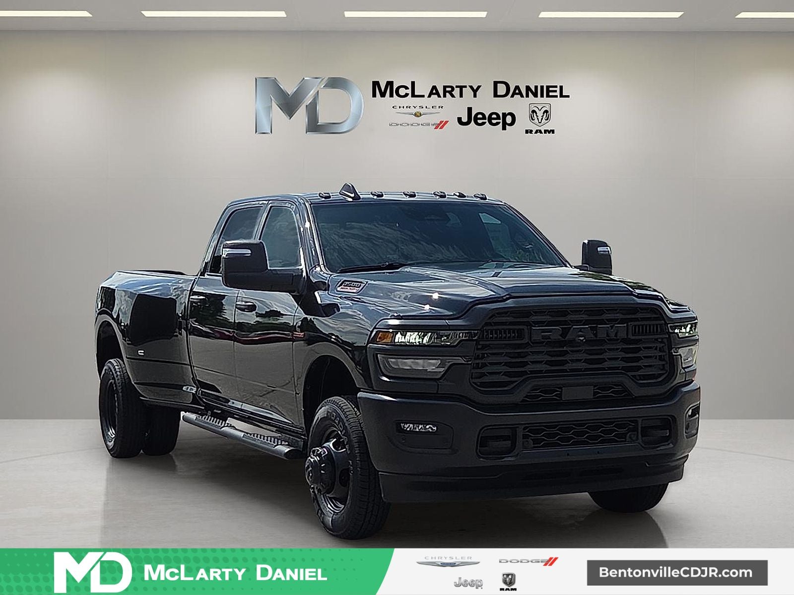 2026 RAM Ram 3500 RAM 3500 TRADESMAN CREW CAB 4X4 8' BOX in Diamond Black Crystal Pearl-Coat Exterior Paint — front three-quarter view