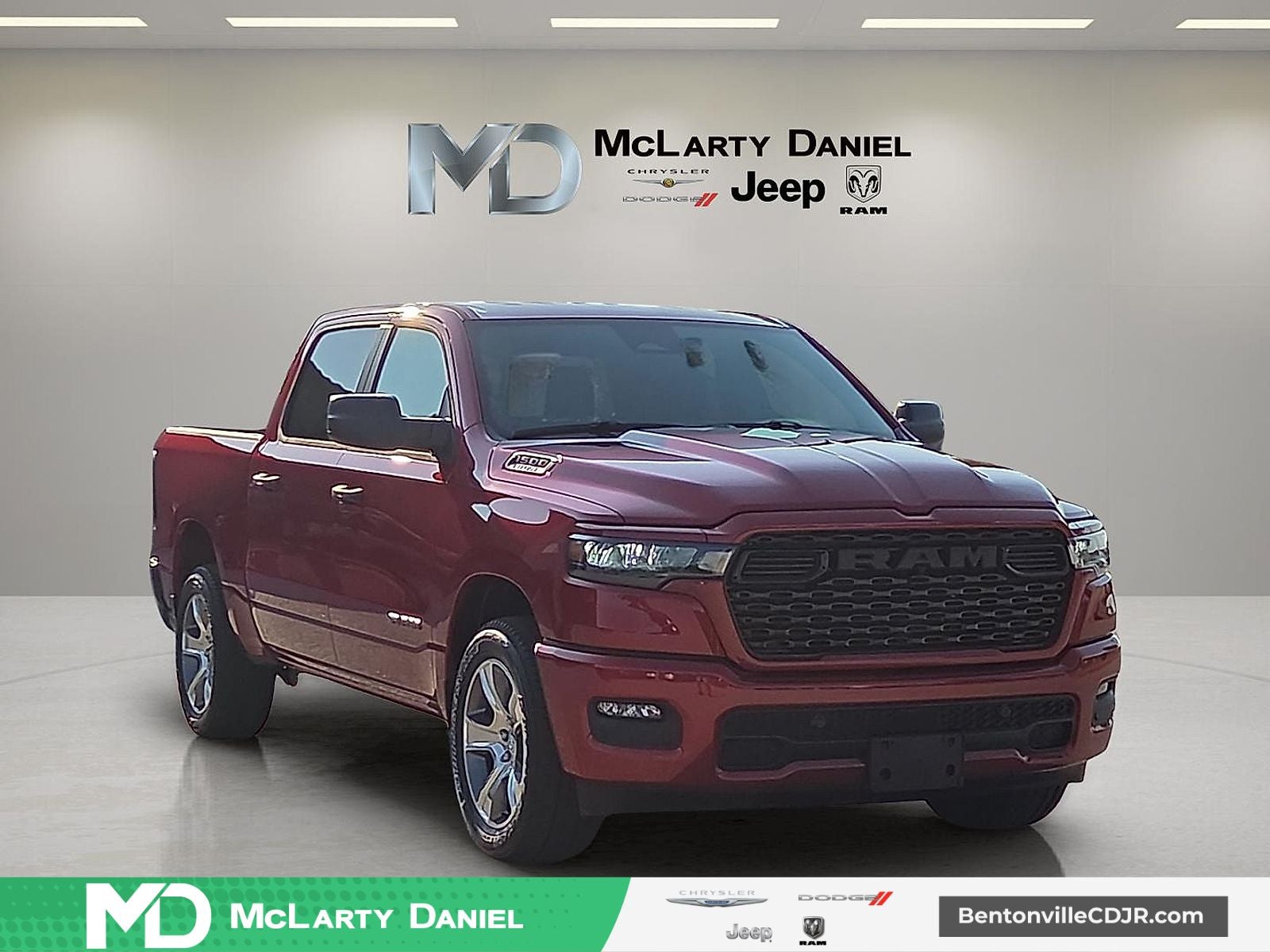 2026 RAM Ram 1500 RAM 1500 EXPRESS CREW CAB 4X2 5'7' BOX in Molten Red Pearl-Coat Exterior Paint — front three-quarter view