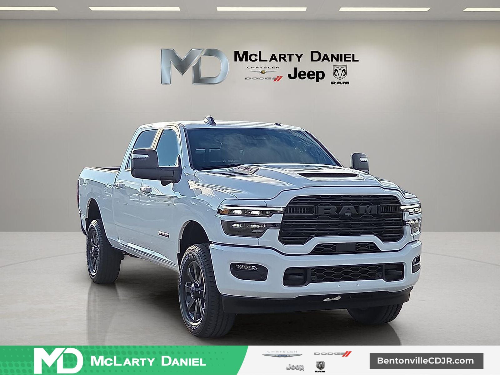 2026 RAM Ram 2500 RAM 2500 LARAMIE CREW CAB 4X4 6'4' BOX in Bright White Clear-Coat Exterior Paint — front three-quarter view