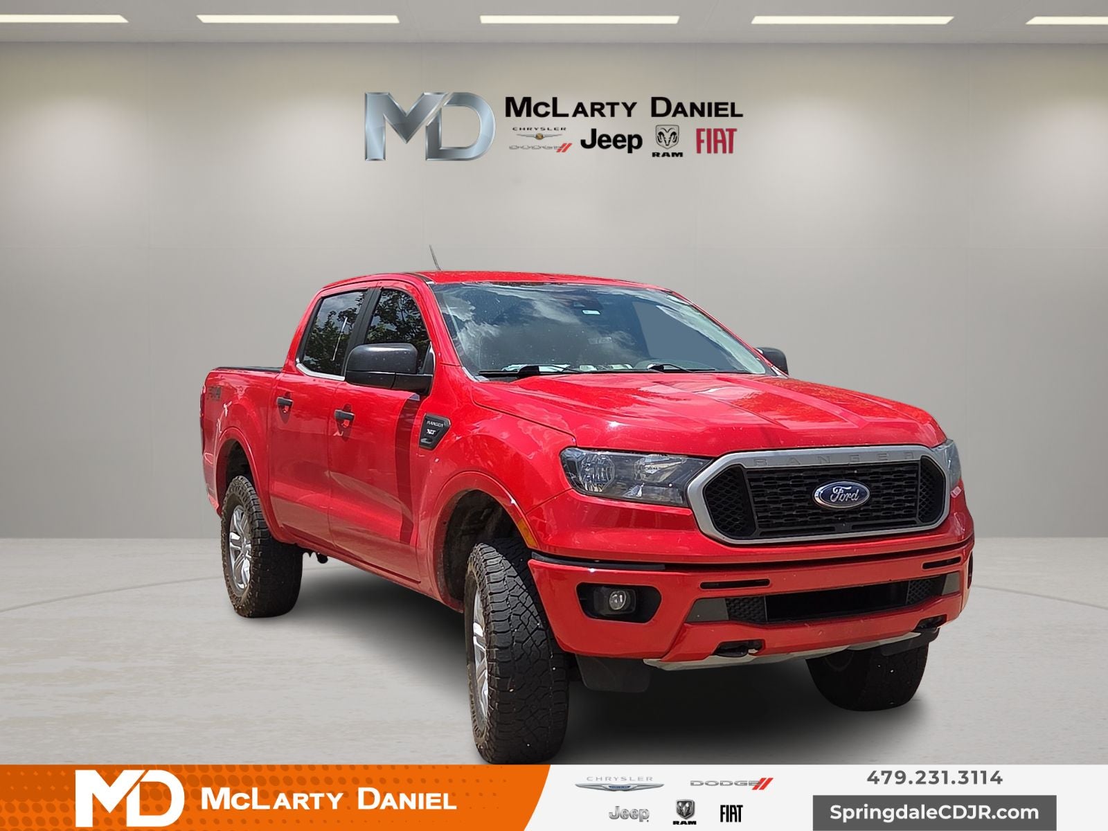 2020 Ford Ranger XLT in Red — front three-quarter view