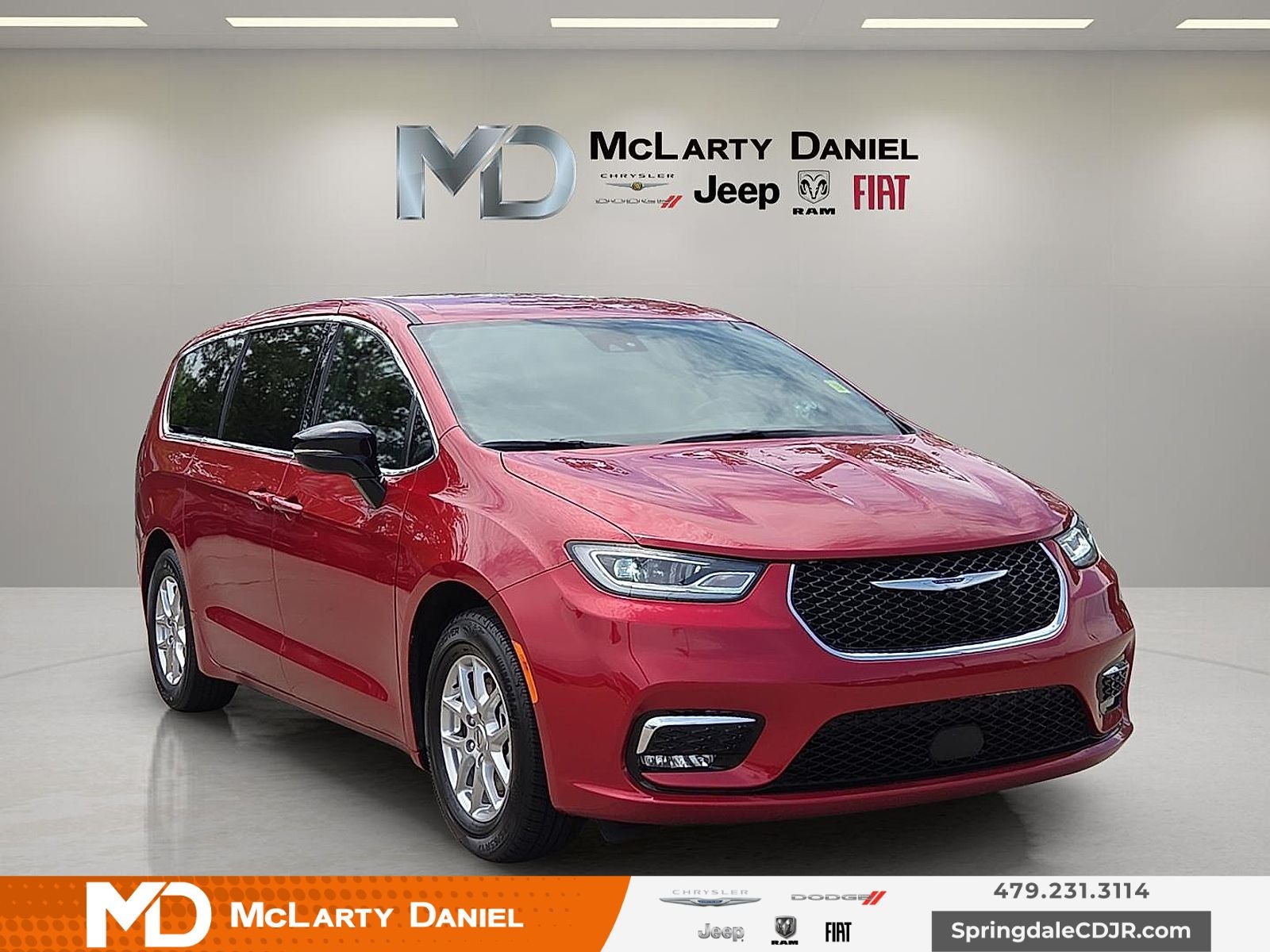 2025 Chrysler Pacifica Select in Red — front three-quarter view