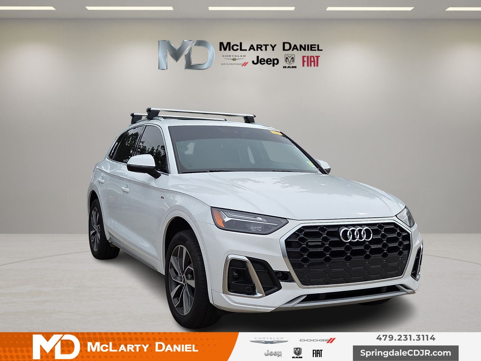2022 Audi Q5 Premium 45 TFSI S line quattro S tronic in Ibis White — front three-quarter view