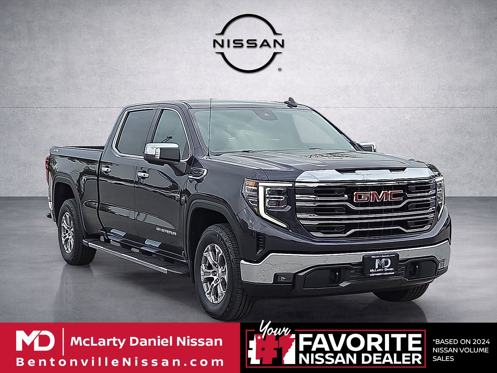 2022 GMC Sierra 1500 SLT in Titanium Rush Metallic — front three-quarter view