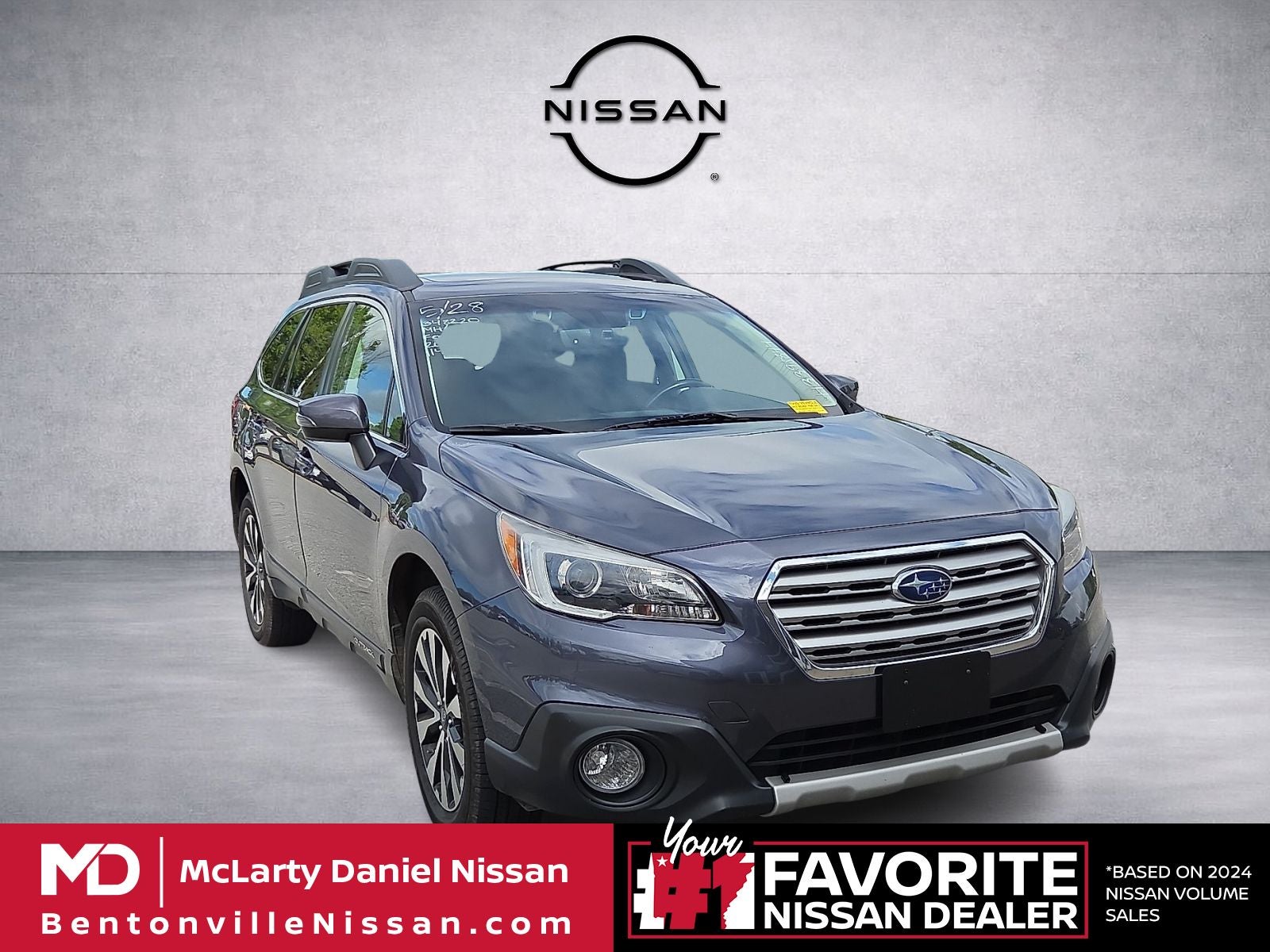 2017 Subaru Outback 2.5i Limited in Gray Metallic — front three-quarter view
